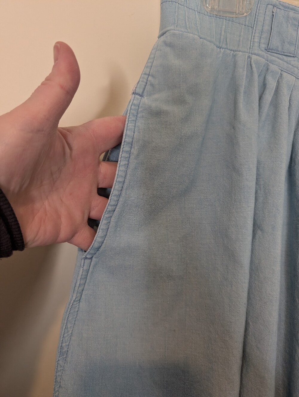 Vintage Light Blue Denim Button-Front Maxi Skirt - Picture 3 of 8